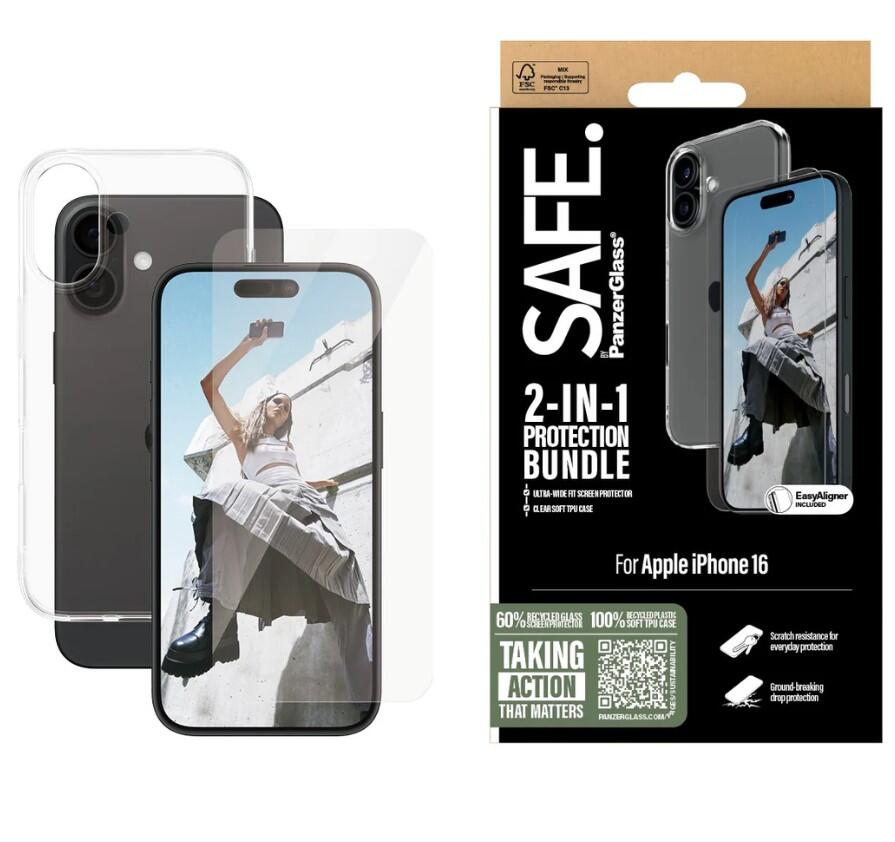 SAFE. by PanzerGlass® 2-in-1 Protection Schutzset für iPhone 16 SAFE. by PanzerGlass® 2-in-1 Protection Schutzset für iPhone 16